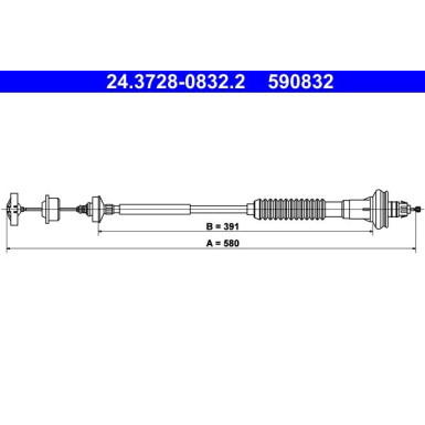 ATE | Seilzug, Kupplungsbetätigung | 24.3728-0832.2