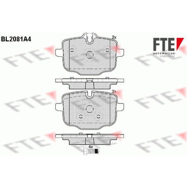 FTE | Bremsbelagsatz, Scheibenbremse | 9010665