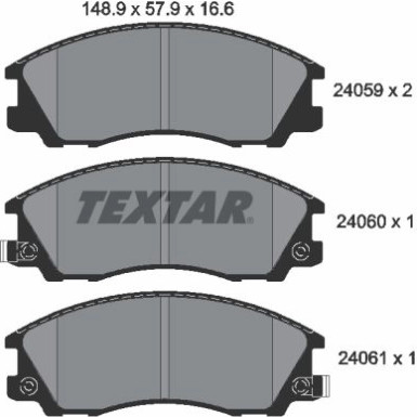 Textar | Bremsbelagsatz, Scheibenbremse | 2405901