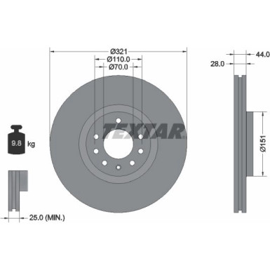 Textar | Bremsscheibe | 92149803