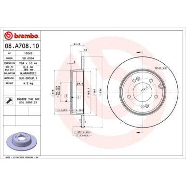 Brembo | Bremsscheibe | 08.A708.11