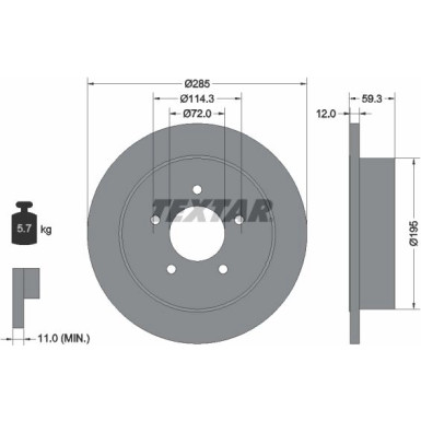 Textar | Bremsscheibe | 92194003