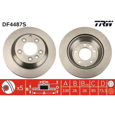 TRW | Bremsscheibe | DF4487S