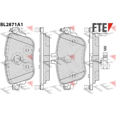 FTE | Bremsbelagsatz, Scheibenbremse | 9011111