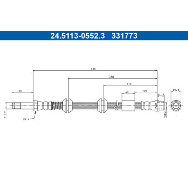 ATE | Bremsschlauch | 24.5113-0552.3