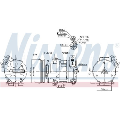 Nissens | Kompressor, Klimaanlage | 89100