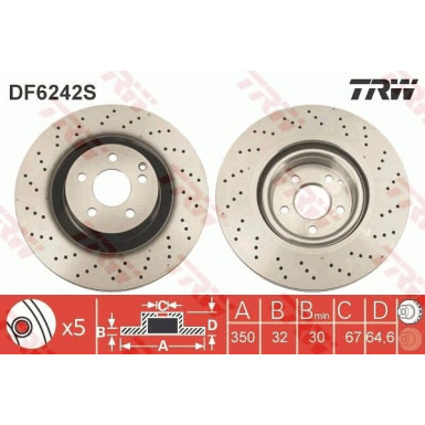 TRW | Bremsscheibe | DF6242S