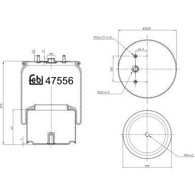 FEBI BILSTEIN 47556 Federbalg, Luftfederung