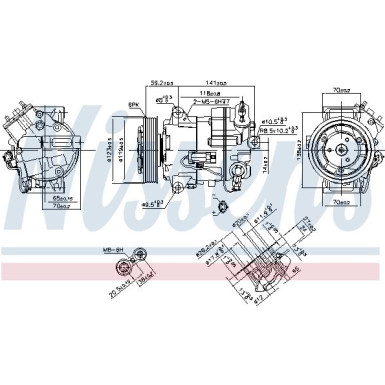 Nissens | Kompressor, Klimaanlage | 890264