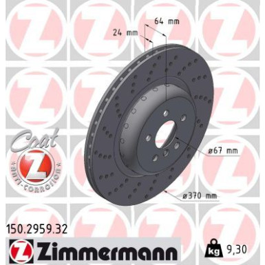 Zimmermann | Bremsscheibe | 150.2959.32