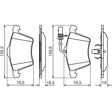 BOSCH | Bremsbelagsatz, Scheibenbremse | 0 986 494 415