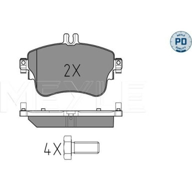 Meyle | Bremsbelagsatz, Scheibenbremse | 025 253 2619/PD