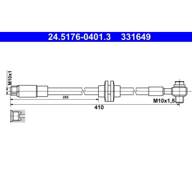 ATE | Bremsschlauch | 24.5176-0401.3