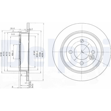 Delphi | Bremsscheibe | BG3662C