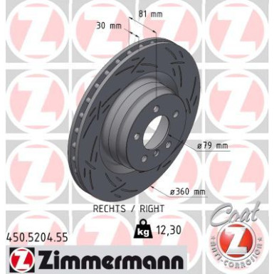 Zimmermann | Bremsscheibe | 450.5204.55