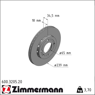 Zimmermann | Bremsscheibe | 600.3205.20