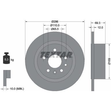 Textar | Bremsscheibe | 92067003