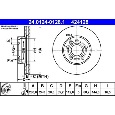 ATE | Bremsscheibe | 24.0124-0128.1