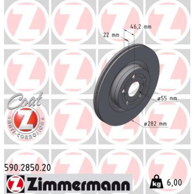 Zimmermann | Bremsscheibe | 590.2850.20 Zimmermann | Bremsscheibe | 590.2850.20