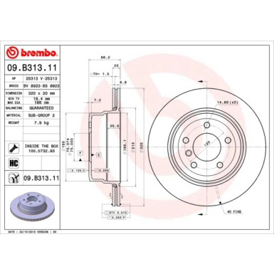 Brembo | Bremsscheibe | 09.B313.11