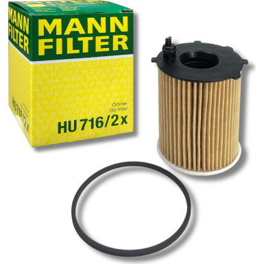 MANN-FILTER HU 716/2 x Ölfilter mit Dichtung, Filtereinsatz