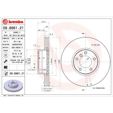 Brembo | Bremsscheibe | 09.8961.21