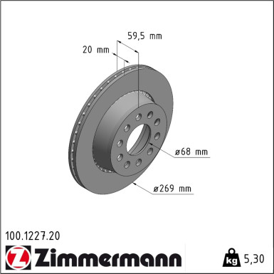 Zimmermann | Bremsscheibe | 100.1227.20