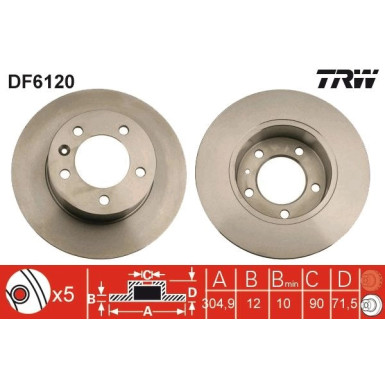 TRW | Bremsscheibe | DF6120