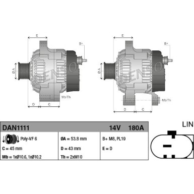 Denso | Generator | DAN1111