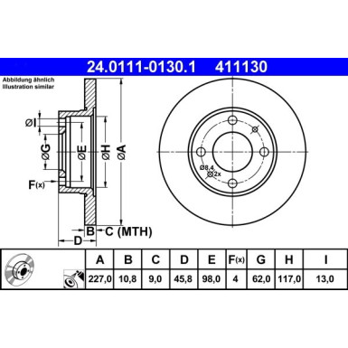 ATE | Bremsscheibe | 24.0111-0130.1