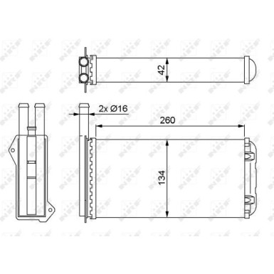 NRF | Wärmetauscher, Innenraumheizung | 52220