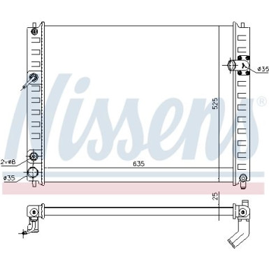 Nissens | Kühler, Motorkühlung | 68091