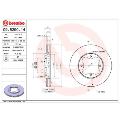 Brembo | Bremsscheibe | 09.5290.14