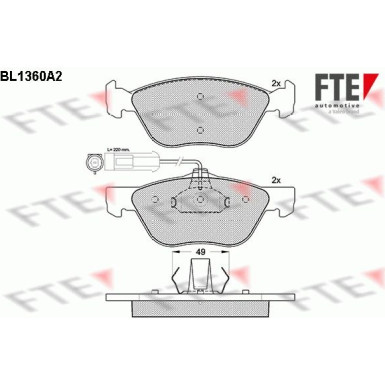 FTE | Bremsbelagsatz, Scheibenbremse | 9010139