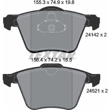 Textar | Bremsbelagsatz, Scheibenbremse | 2414201