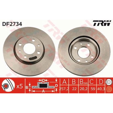 TRW | Bremsscheibe | DF2734