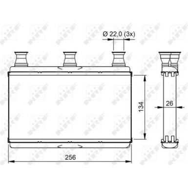 NRF | Wärmetauscher, Innenraumheizung | 54311