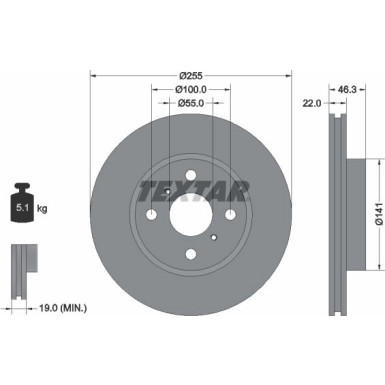 Textar | Bremsscheibe | 92156100