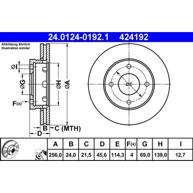 ATE | Bremsscheibe | 24.0124-0192.1