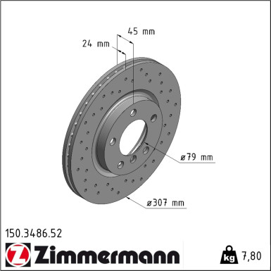 Zimmermann | Bremsscheibe | 150.3486.52