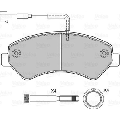 Valeo | Bremsbelagsatz, Scheibenbremse | 601276