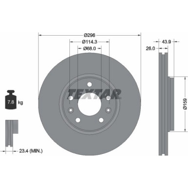 Textar | Bremsscheibe | 92195603