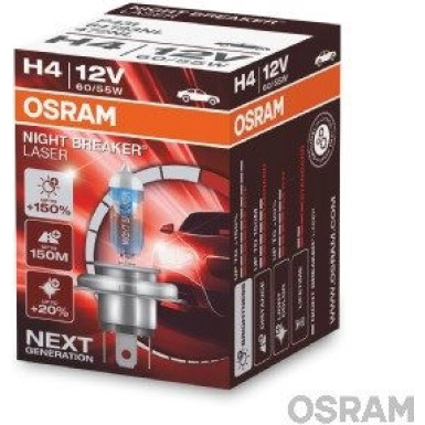 Osram | Glühlampe, Fernscheinwerfer | NIGHT BREAKER® LASER H4 Faltschachtel | 64193NL