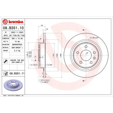 Brembo | Bremsscheibe | 08.B351.11