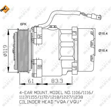 NRF | Kompressor, Klimaanlage | 32040