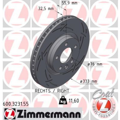 Zimmermann | Bremsscheibe | 600.3231.55