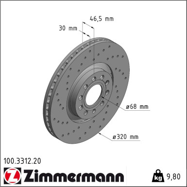 Zimmermann | Bremsscheibe | 100.3312.20