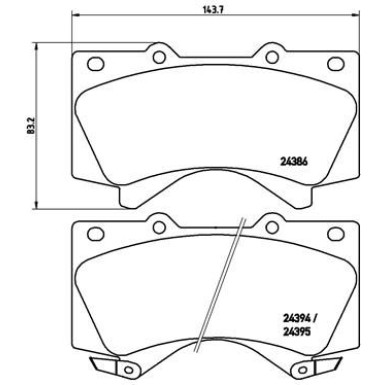 Brembo | Bremsbelagsatz, Scheibenbremse | P 83 107