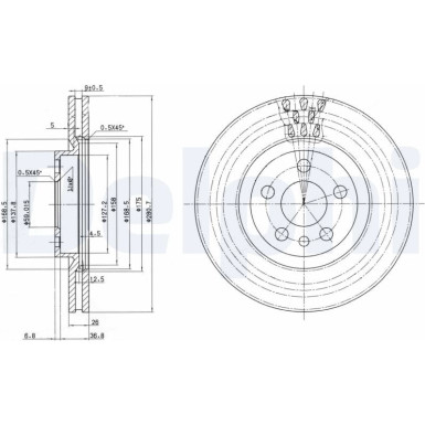 Delphi | Bremsscheibe | BG2844