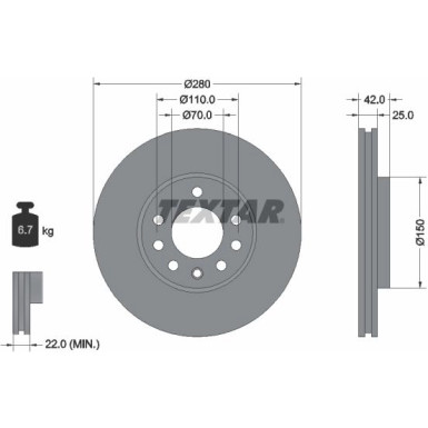 Textar | Bremsscheibe | 92091903